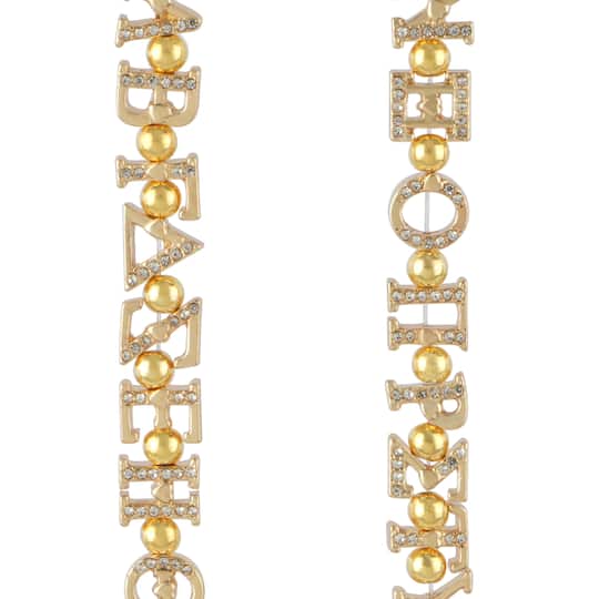 9mm Crystal-Studded Metal Greek Alphabet Beads, 24ct. by Bead Landing™